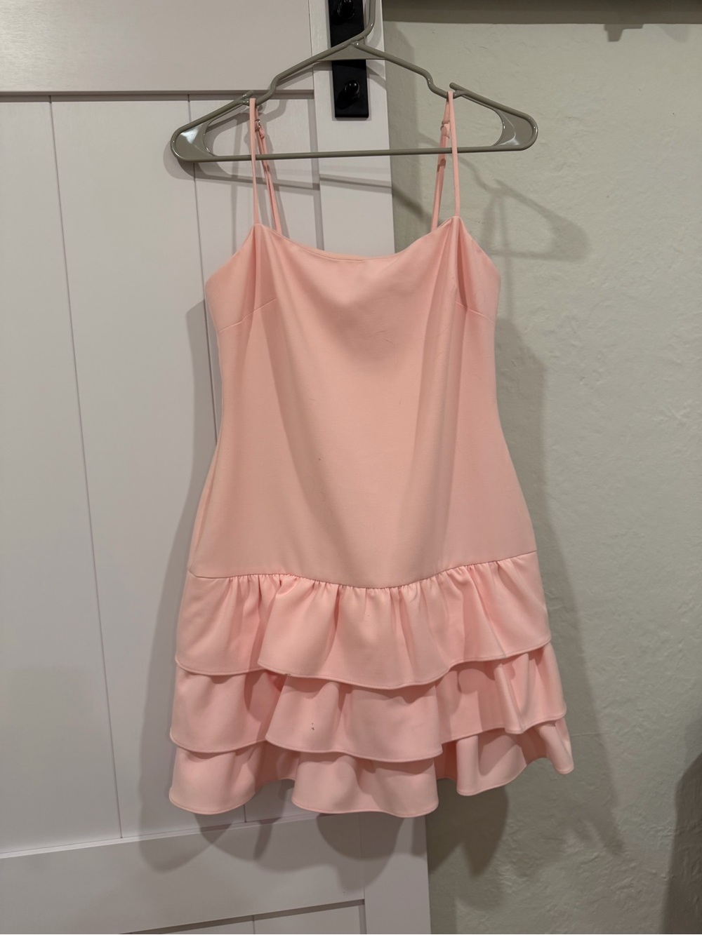 Likely Soft Pink Ruffle Slip Mini Dress